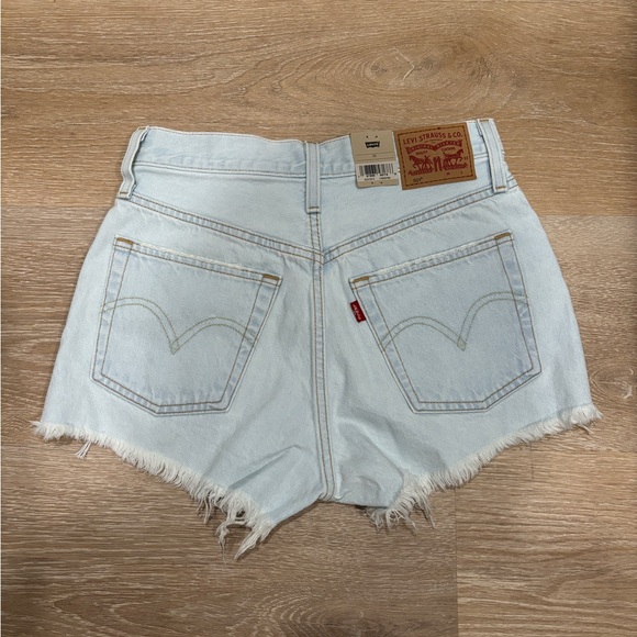 NWT Levi's 501 Blue Jean Shorts- Distressed High-Waisted - Picture 4 of 4
